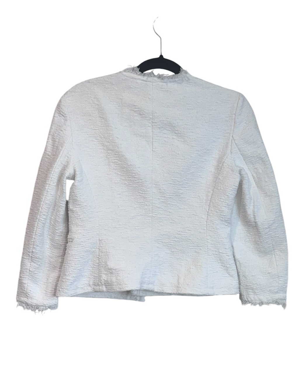Theory "Lindrayia R" White Spring Tweed Fringe Blazer 6 - Picture 6 of 8
